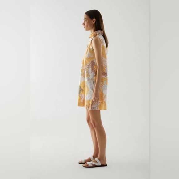 COS Multicolor Yellow Print Cotton Poplin Dress S - Picture 3 of 11